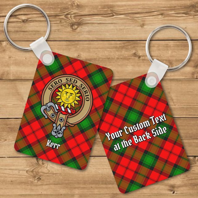 Chaveiro Clan Kerr Crest sobre Tartan (Criador carregado)