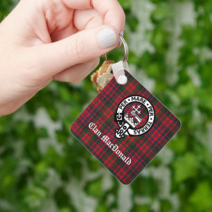 Chaveiro Clan MacDonald Crest e Modern Tartan