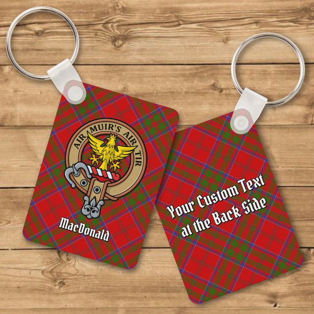 Chaveiro Clan MacDonald do Keppoch Crest sobre Tartan (Criador carregado)