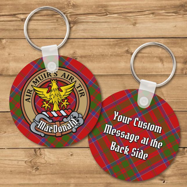 Chaveiro Clan MacDonald do Keppoch Crest sobre Tartan (Criador carregado)