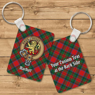Chaveiro Clan MacDuff Crest sobre Tartan