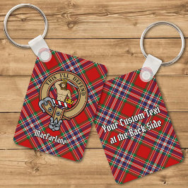 Chaveiro Clan MacFarlane Crest sobre Red Tartan