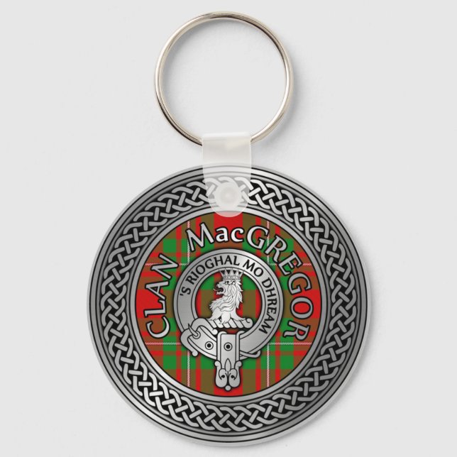 Chaveiro Clan MacGregor Crest & Tartan Knot (Frente)