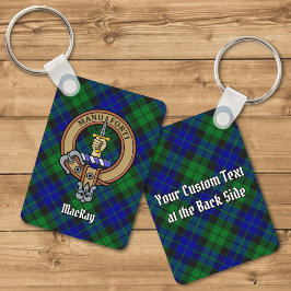 Chaveiro Clan MacKay Crest sobre Tartan