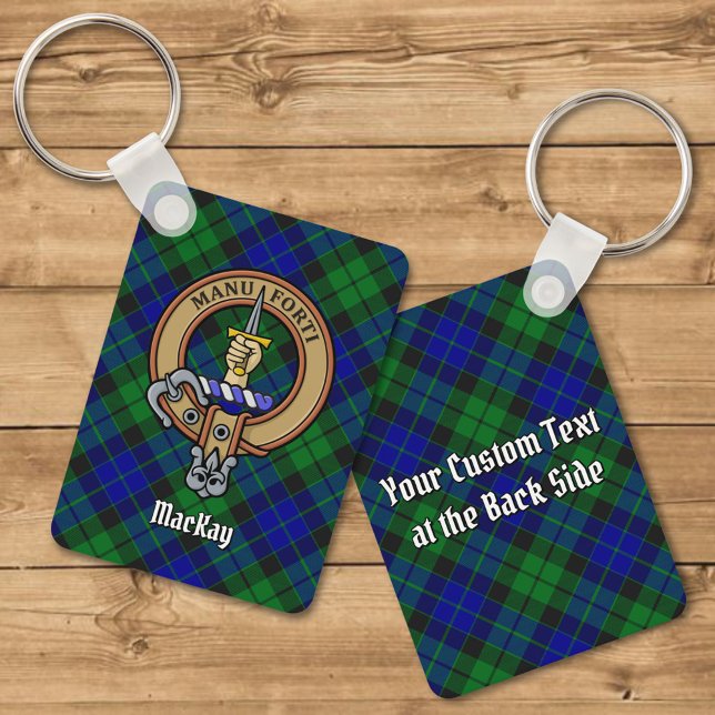 Chaveiro Clan MacKay Crest sobre Tartan (Criador carregado)