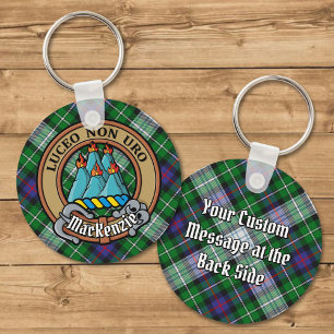 Chaveiro Clan MacKenzie Crest over Dress Tartan