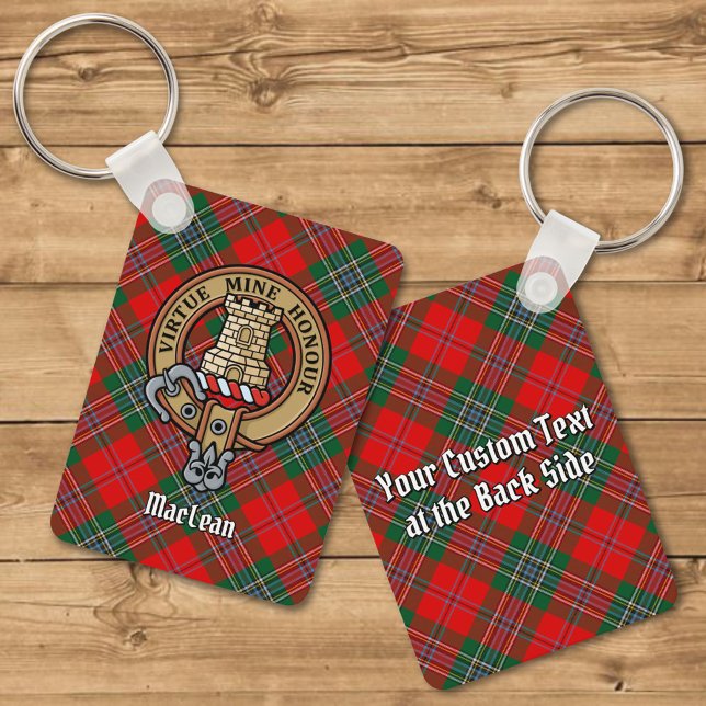 Chaveiro Clan MacLean Crest sobre Tartan (Criador carregado)