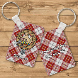 Chaveiro Clan MacPherson Crest sobre Red Dress Tartan