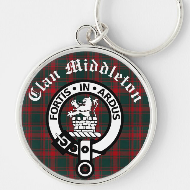 Chaveiro Clan Middleton Crest Crachá e Tartan (Frente)