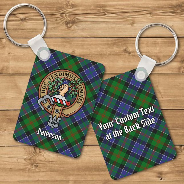 Chaveiro Clan Paterson Crest sobre Tartan (Criador carregado)