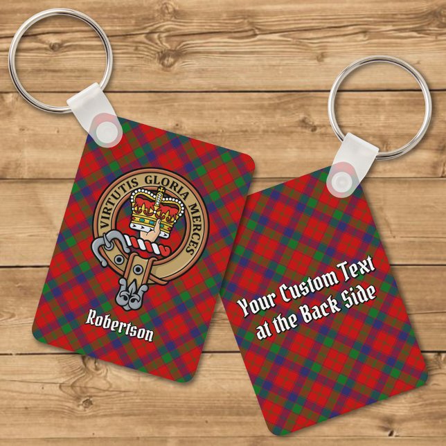 Chaveiro Clan Robertson Crest sobre Tartan (Criador carregado)