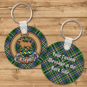 Chaveiro Clan Scott Crest sobre Green Tartan