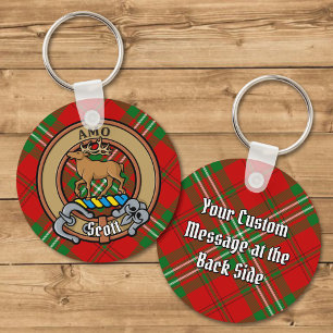 Chaveiro Clan Scott Crest sobre Red Tartan