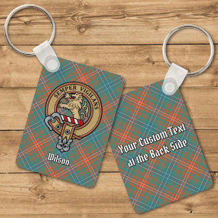 Chaveiro Clan Wilson Crest sobre o Antigo Tartan