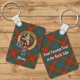 Chaveiro Clan Wilson Crest sobre Tartan Moderno