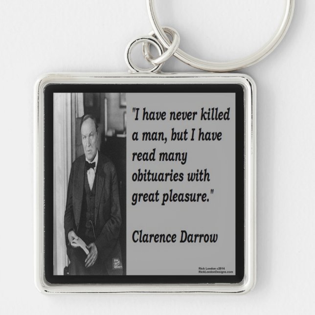Chaveiro Clarence Darrow & Citação de Obituário (Frente)