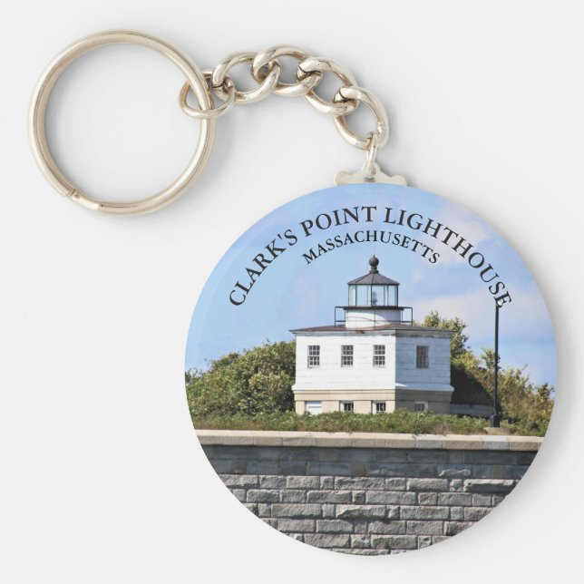 Chaveiro Clarks Point Lighthouse Massachusetts Keyring (Frente)
