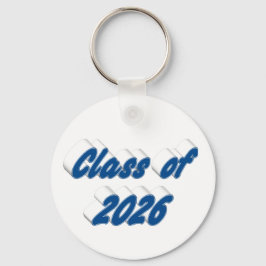 Chaveiro Class of 2026 blue typography  graduation 