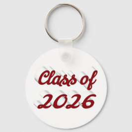 Chaveiro Class of 2026 burgundy script  graduation 