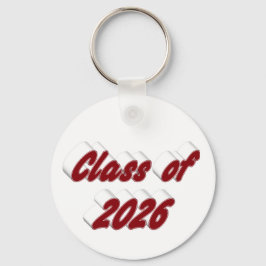 Chaveiro Class of 2026 burgundy typography  graduation  