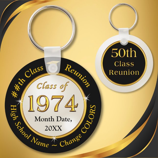 Chaveiro Classe de 1974, 50ª Classe de Favoritos de Reunião (Personalized, 50th Class Reunion gifts. Class of 1974, 50th Class Reunion Favors. Class reunion gift)