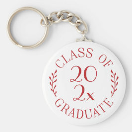 Chaveiro Classe de Ano Formando Tipografia Vermelha Chic Wh