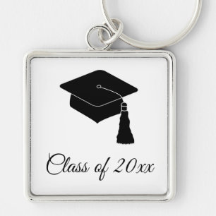 Chaveiro Classe de Boné de Formando minimalista de 2018