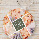 Chaveiro Classe de formando de 20XX Foto do Boné de formatu<br><div class="desc">Este design simples e moderno é composto por tipografia de serifa e adiciona uma foto personalizada. Tipografia "Classe de Formando de 20xx" rodeada de quatro fotos do seu formando. Este é um presente perfeito para formando no dia da formatura!</div>