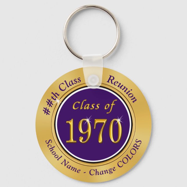 Chaveiro Classe Dourada roxa de 1970, 50ª Classe, Presente  (Frente)