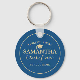 Chaveiro Classe personalizada de luz solar azul de graduaçã