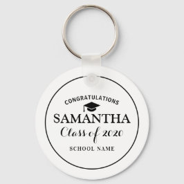 Chaveiro Classe personalizada de preto e branco para gradua