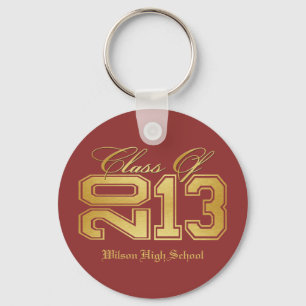 Chaveiro Classe vermelha e Dourado elegante de 2013