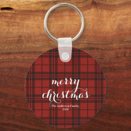 Chaveiro Classic Plaid Merry Christmas Festive -