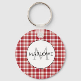 Chaveiro Classic Red White Verifica Nome do Monograma da Xa