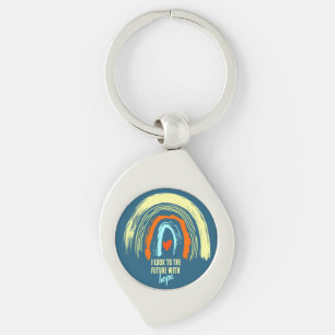 CHAVEIRO CLÁSSICA CITAÇÃO DE AFIRMAÇÃO RETRO BOHO RAINBOLE