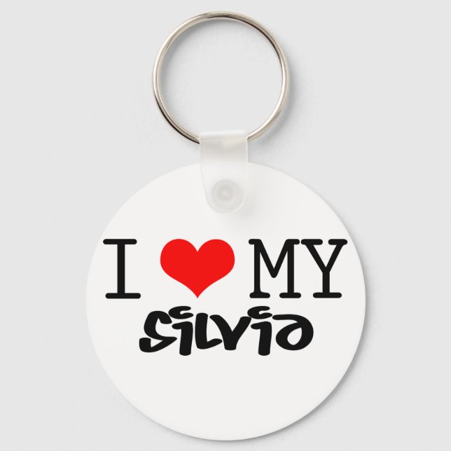 Chaveiro Clássico "I Love My Silvia" design (Frente)