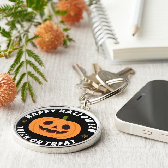Chaveiro Classico Jack-o'-Lantern Assustador (Lateral)