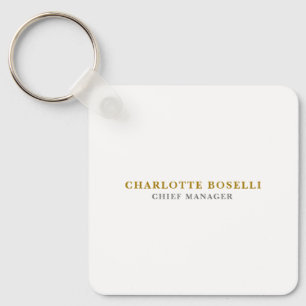 Chaveiro Clássico Minimalista Profissional Cor Dourada