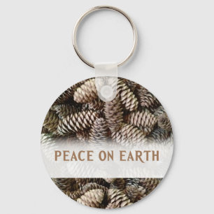 Chaveiro Clássico Pine Feriado Paz Cone na Terra