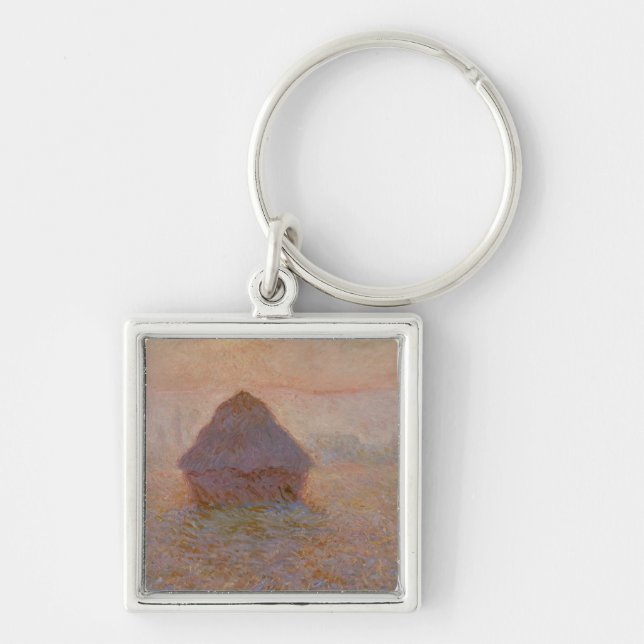 Chaveiro Claude Monet | Grainstack, Sun na névoa (Frente)
