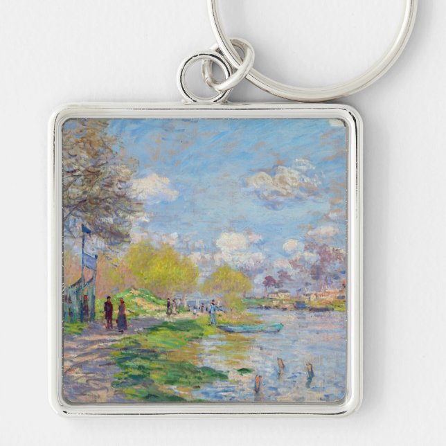 Chaveiro Claude Monet - Primavera à Beira do Sena (Frente)