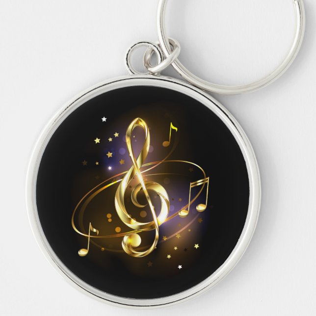 Chaveiro Clave de Sol Musical de Ouro (Frente)