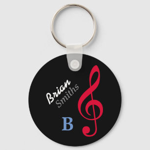 Chaveiro clave de triplo músico personalizado