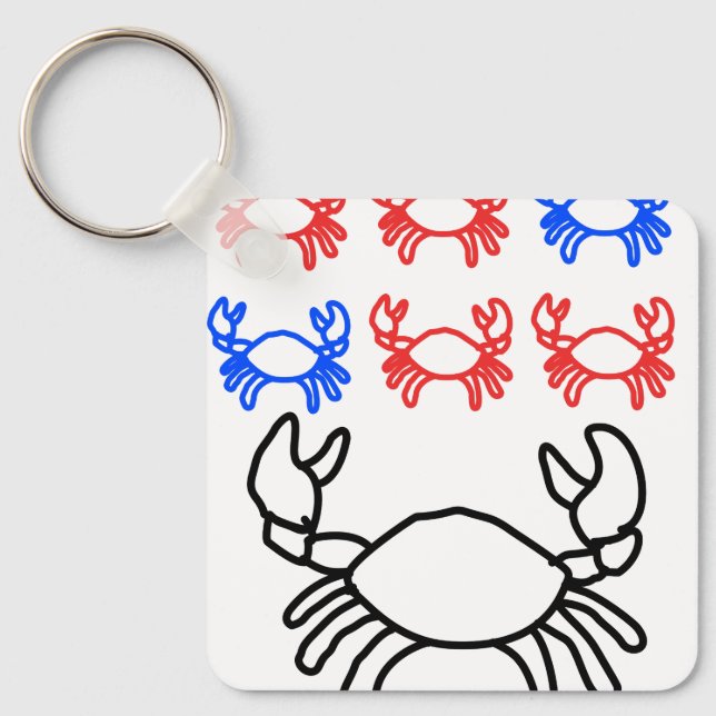 Chaveiro Clean Crab Zodiac Keychain – Sleek Cancer Symbol (Frente)