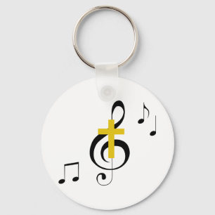 Chaveiro Clef e cruz de triplo