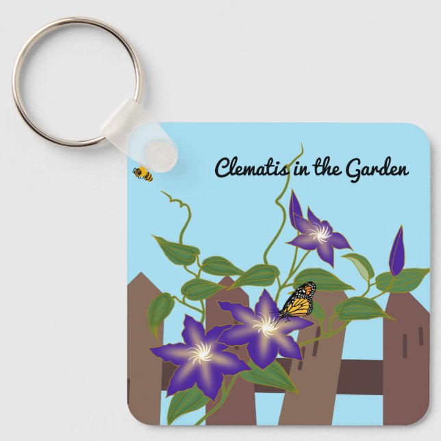 Chaveiro Clematis no Jardim (Frente)