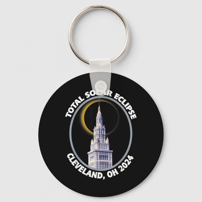 Chaveiro Cleveland Ohio 2024 Caminho do Eclipse Solar Total (Frente)