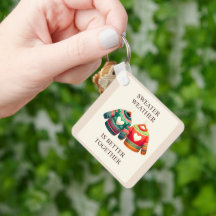 Clima de Suéter Verde Vermelho Corações Personaliz