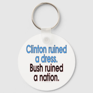 Chaveiro Clinton arruinou um vestido. Bush arruinou uma