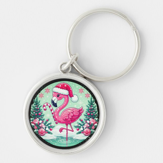 Chaveiro Clipart-10424 do Christmas Flamingo Sublimation (Frente)